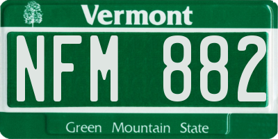 VT license plate NFM882