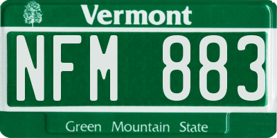 VT license plate NFM883