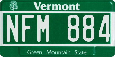 VT license plate NFM884