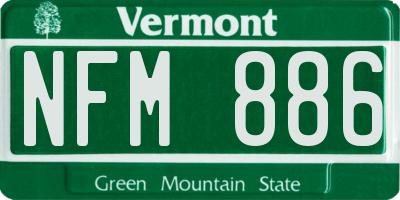 VT license plate NFM886