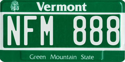 VT license plate NFM888