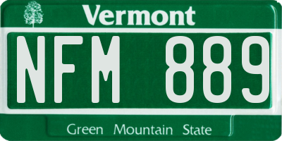 VT license plate NFM889