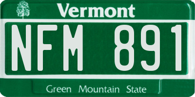 VT license plate NFM891