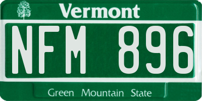 VT license plate NFM896