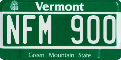 VT license plate NFM900