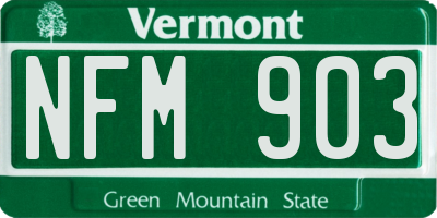 VT license plate NFM903