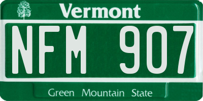 VT license plate NFM907