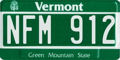 VT license plate NFM912