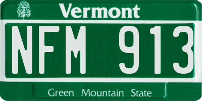 VT license plate NFM913
