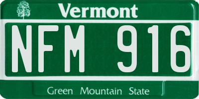VT license plate NFM916