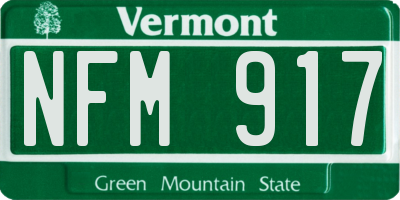 VT license plate NFM917