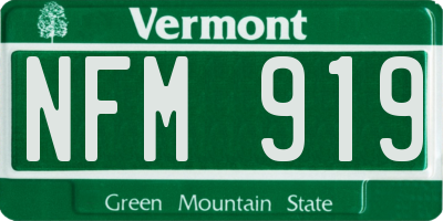 VT license plate NFM919