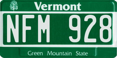 VT license plate NFM928