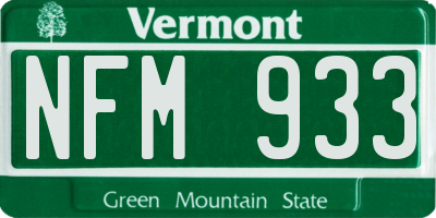 VT license plate NFM933