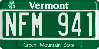VT license plate NFM941