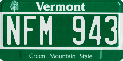 VT license plate NFM943
