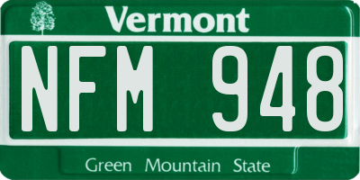 VT license plate NFM948