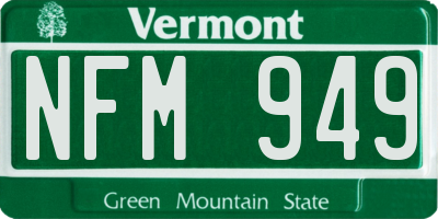 VT license plate NFM949