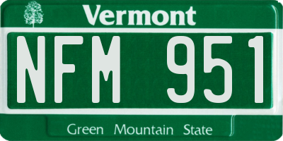 VT license plate NFM951