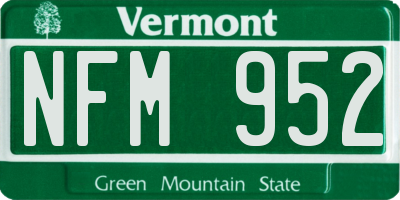 VT license plate NFM952