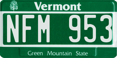 VT license plate NFM953
