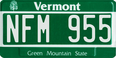 VT license plate NFM955