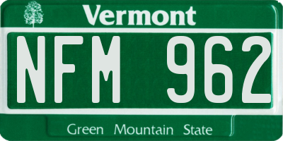 VT license plate NFM962