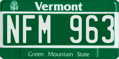 VT license plate NFM963