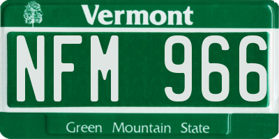 VT license plate NFM966