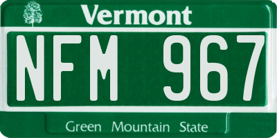 VT license plate NFM967