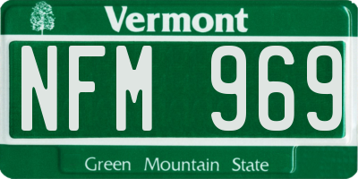 VT license plate NFM969