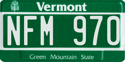 VT license plate NFM970