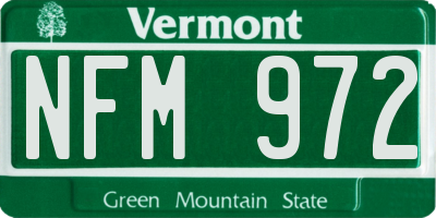 VT license plate NFM972