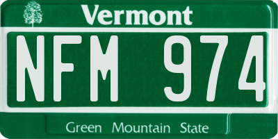 VT license plate NFM974