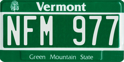 VT license plate NFM977