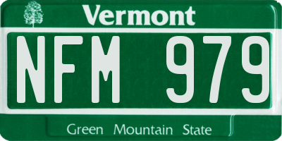 VT license plate NFM979