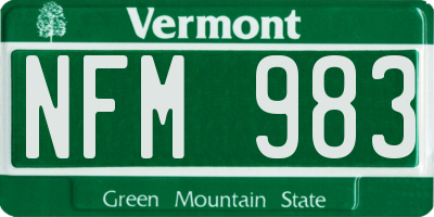 VT license plate NFM983