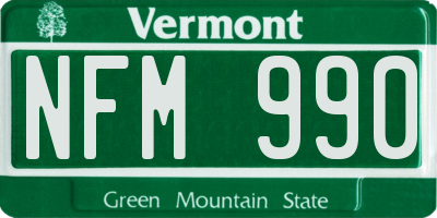 VT license plate NFM990