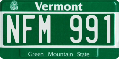 VT license plate NFM991
