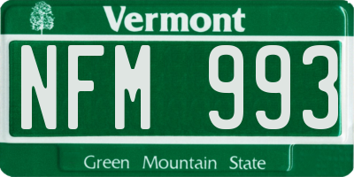 VT license plate NFM993