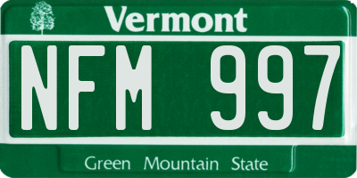 VT license plate NFM997