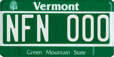 VT license plate NFN000