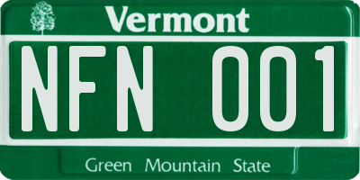 VT license plate NFN001