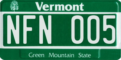 VT license plate NFN005