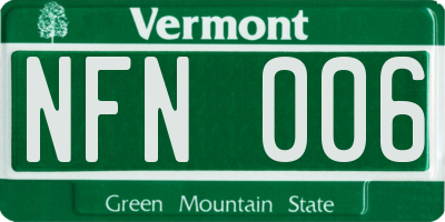 VT license plate NFN006