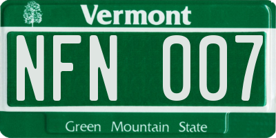 VT license plate NFN007