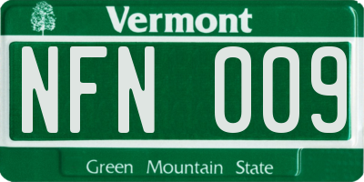 VT license plate NFN009