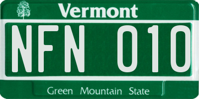 VT license plate NFN010