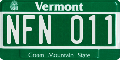 VT license plate NFN011