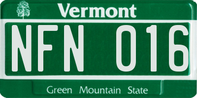 VT license plate NFN016